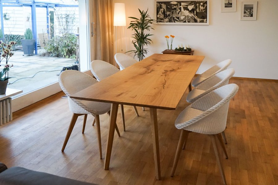 Eichen Esstisch Modell Schemel mit Schweizer Kante